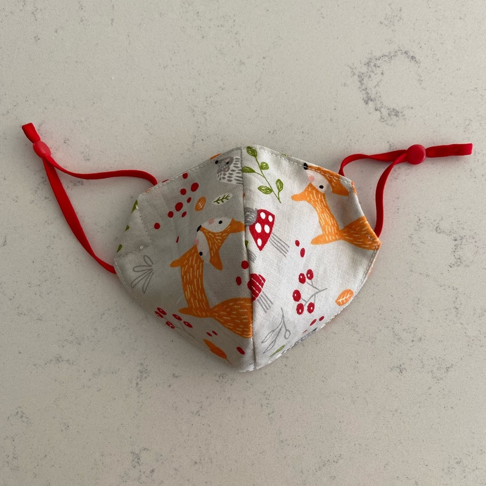 Handmade Kids Fox Print Face Mask